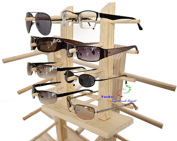 Brillenständer Brillenpräsenter Brillendisplay für 8 Brille Holz-Ständer